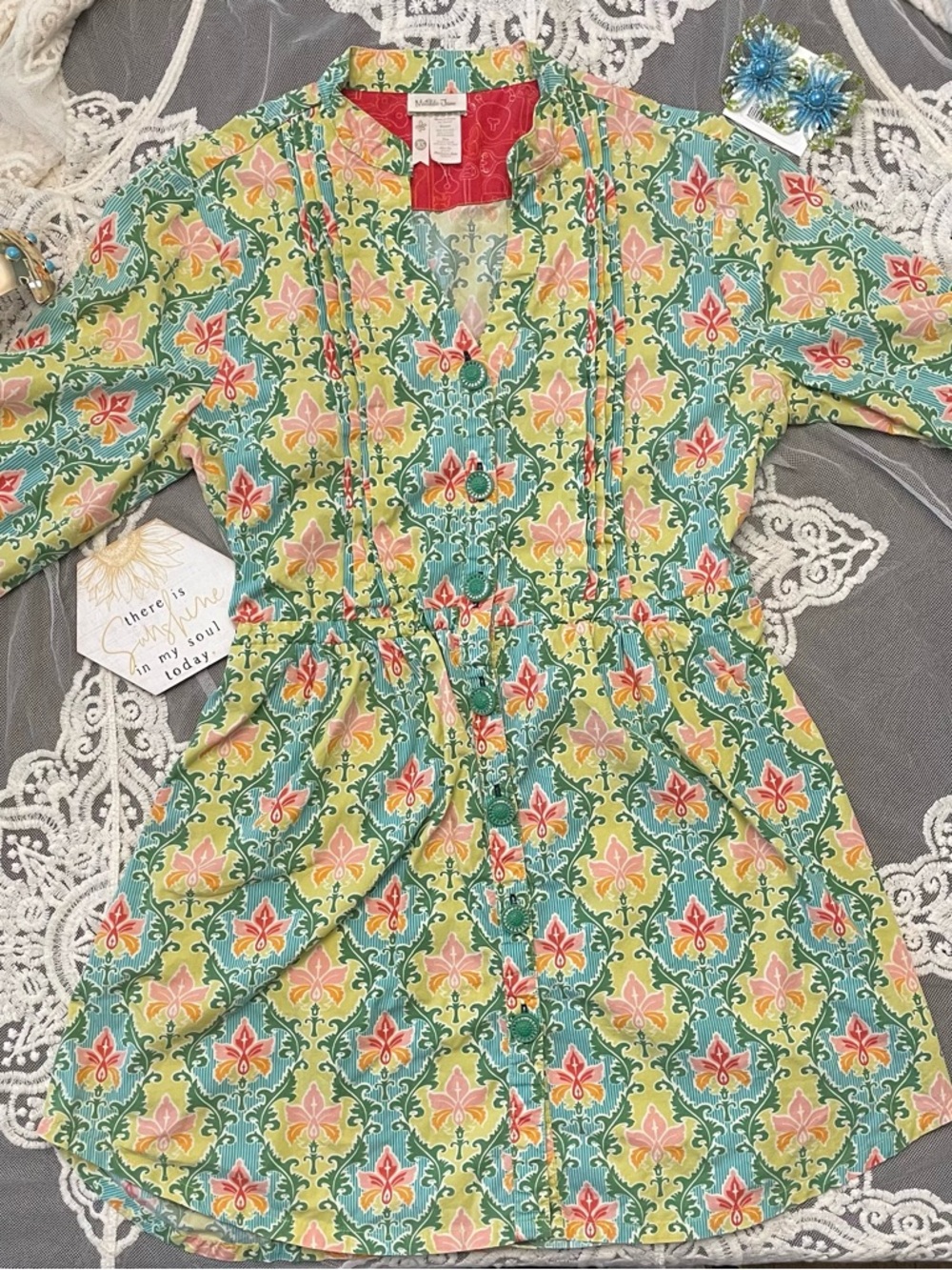 Matilda Jane Green, Yellow & Pink Floral Tunic
